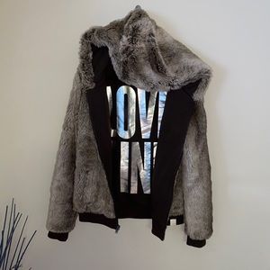 Victoria’s Secret PINK Fashion Show Hoodie Fur L